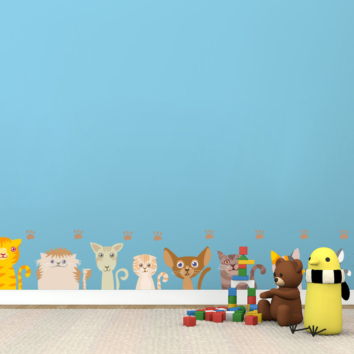 10 lovely kitten Switch Sticker notebook Children's room bedroom Wall sticker