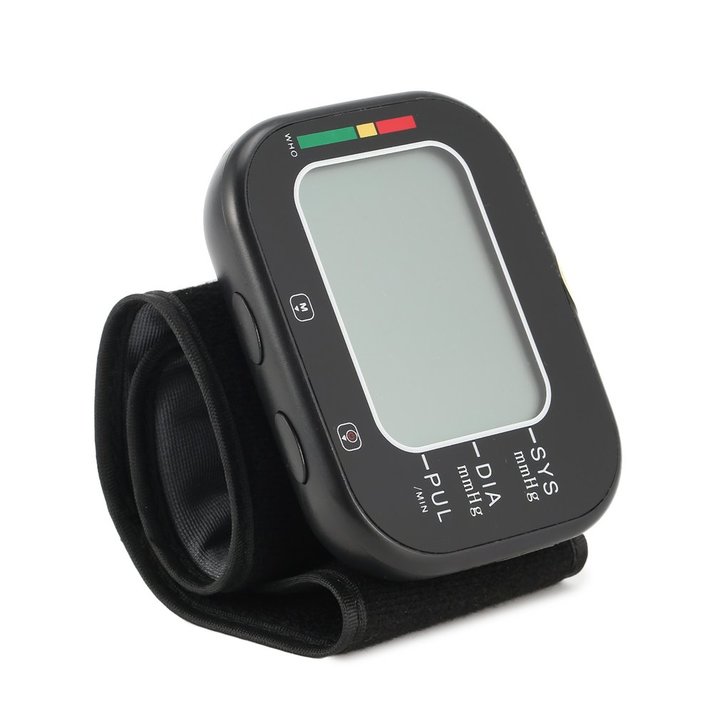 JS-W01 LCD Digital Blood Pressure Meter Wrist BP Home Heart Beat Pulse Monitor with