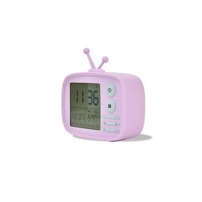 Retro sound TV set Alarm clock USB Charging Alarm clock calendar temperature display