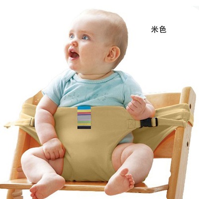Portable Seat Dining Lunch Chair Seat Safety Belt Stretch Wrap Feeding Chair