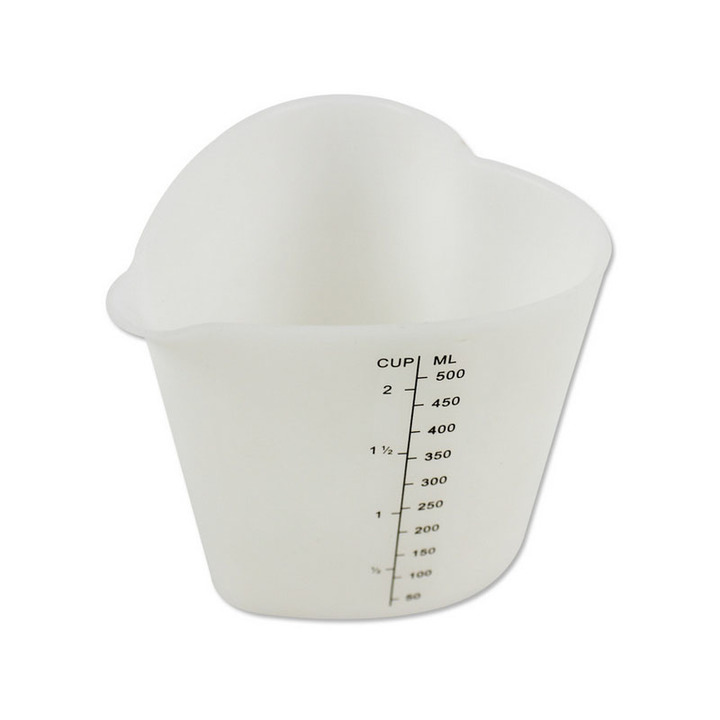 Tea coffee cups Love shaped 500ml Cup High Temperature Resistance Silicone Measuring Cup