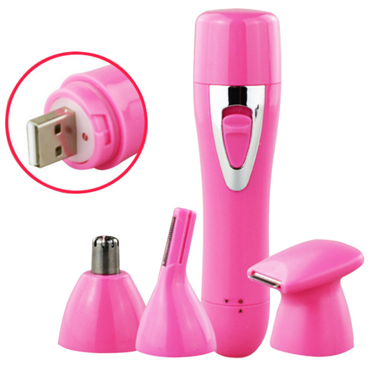 Wet and dry 4 in 1 electric Shaver Mini Nose hair Eyebrow shaping knife Angle knife