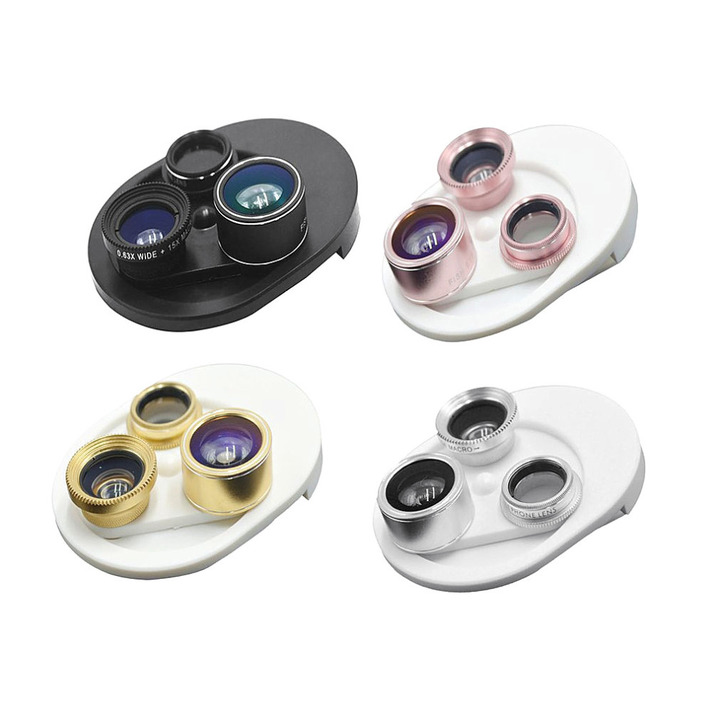 Portable Integrated Rotating 198 Fisheye 0.63x Wide Angle Mobile Phone Lens Macro Polarizer