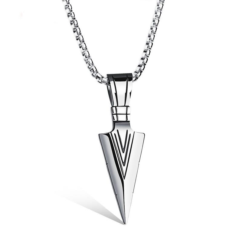 Western style Titanium steel Retro personality spearhead Pendant Men's necklace