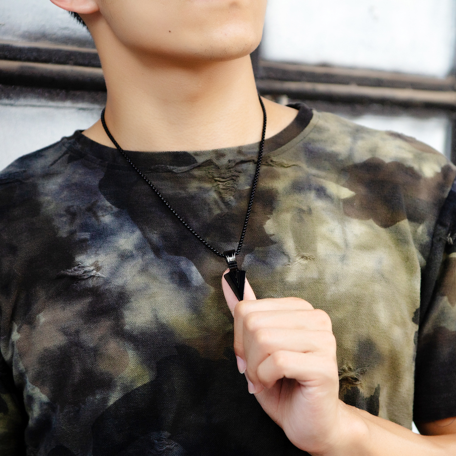 Western style Titanium steel Retro personality spearhead Pendant Men's necklace