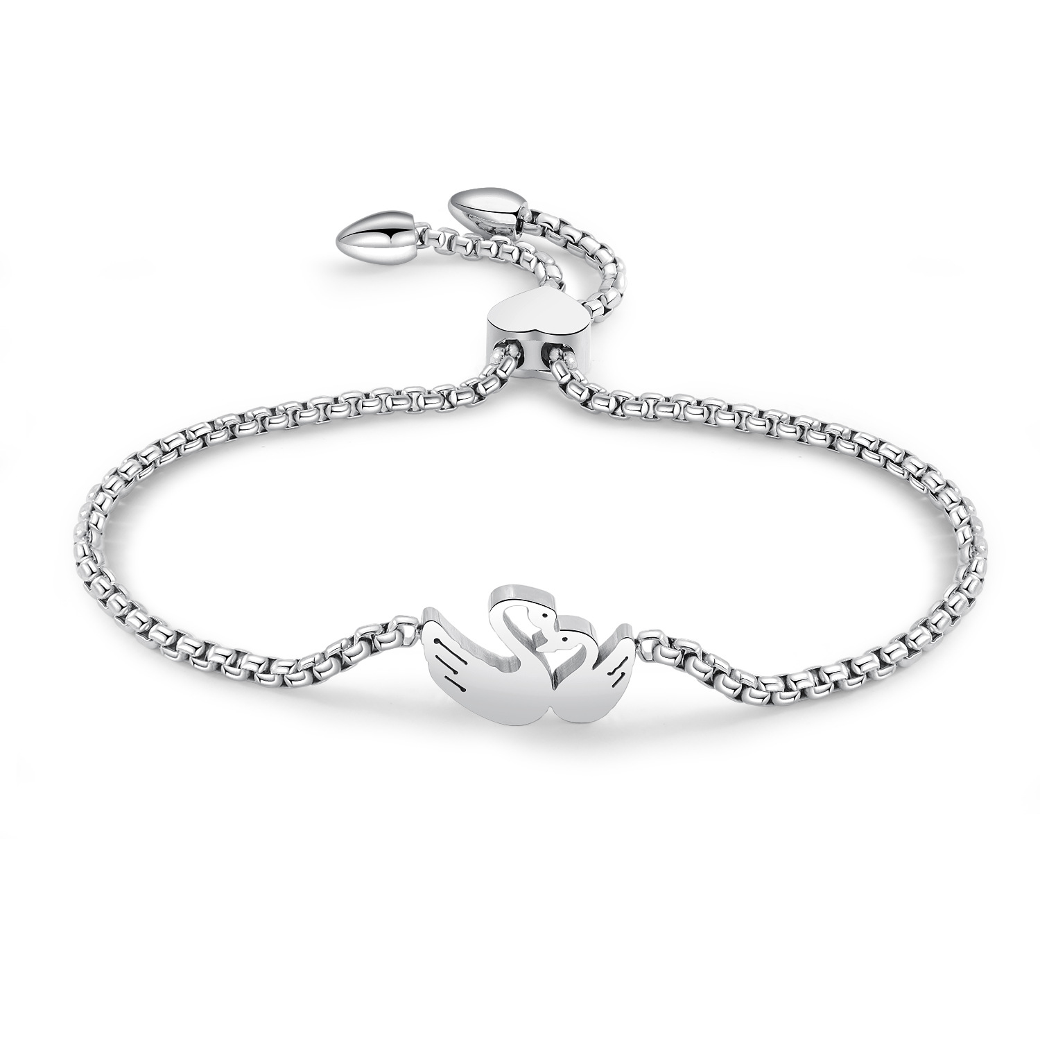 Ms temperament Rose gold Bracelet Creative personality design swan Bracelet