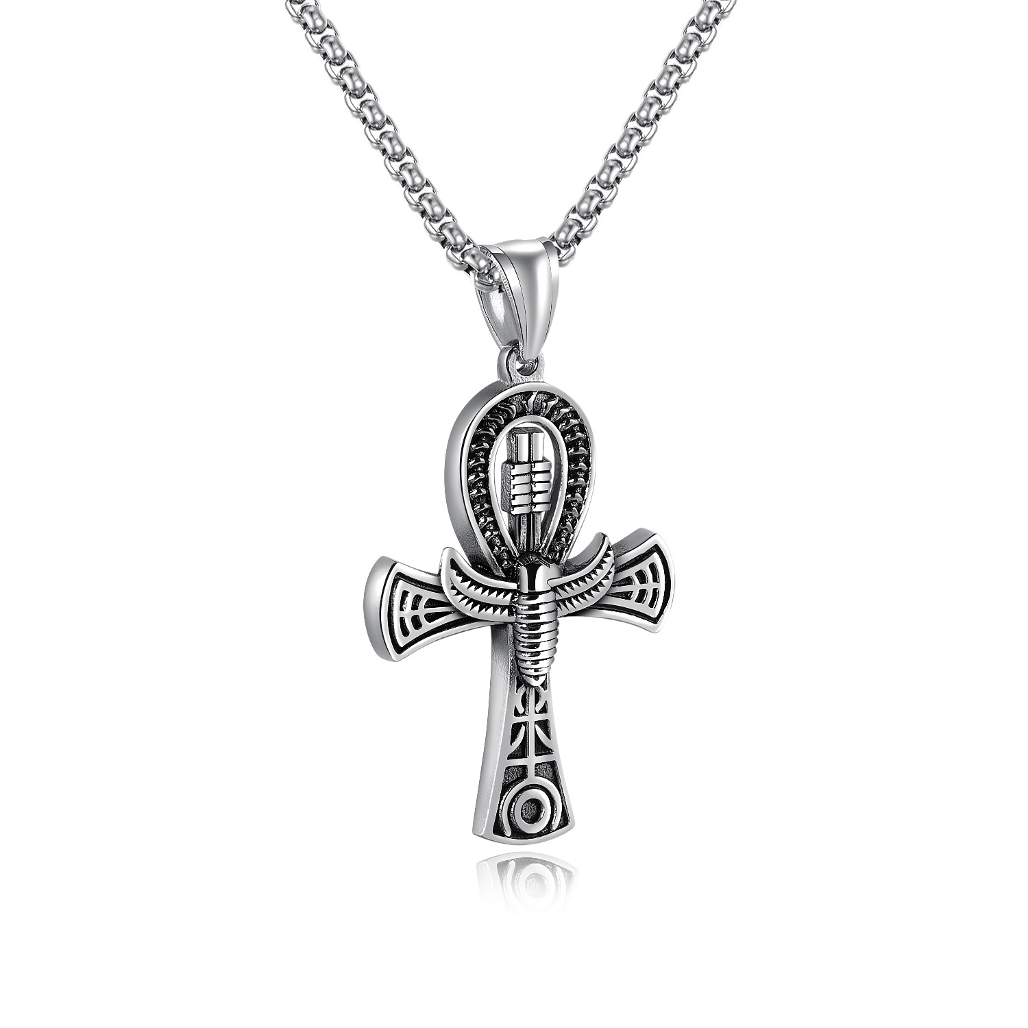Men necklace Egypt life cross Pendant stainless steel Casting Item