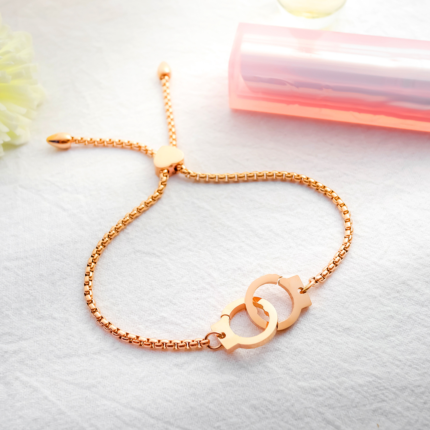 Ms fashion Titanium steel accessories Rose gold Handcuffs Bracelet Accessories