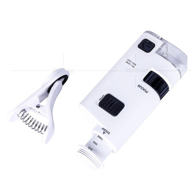 Adjustable Magnifier LED Illuminated Pocket Magnifying Glass Clip Universal Phone  Loupe