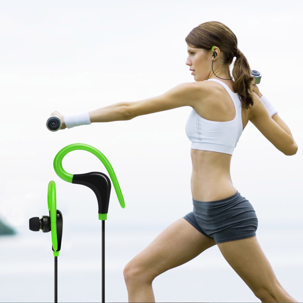 Sports Wireless Bluetooth Earphones Stereo Headset Ear hook Waterproof Hifi Earbud Headphones