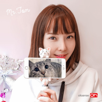 Creative Mr. Cat Cartoon Remote control Selfie stick Mobile phone Take a photo Sharp weapon