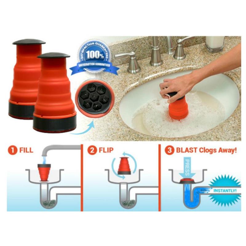 High Pressure Air Power Drain Blaster Manual Toilets Bath Kitchen Sink Plunger Cleaner Pump Tools