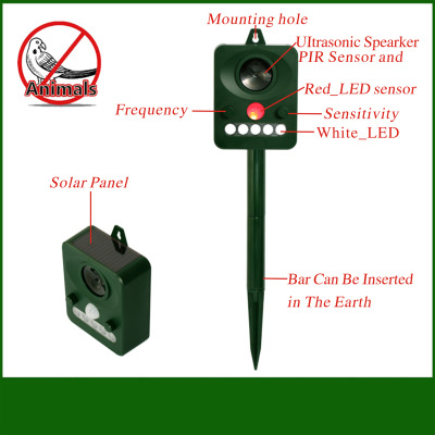 Solar energy Ultrasonic Infrared light Strobe animal Drive Sound and light Bird repeller
