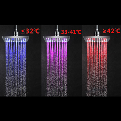 Temperature rain type big showers Luminous color square spray light-emitting LED