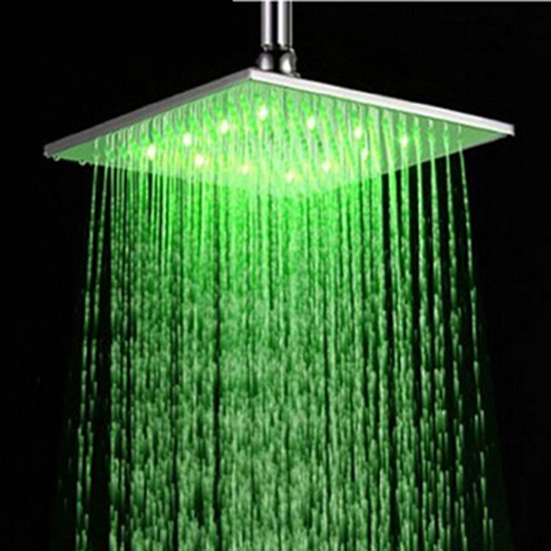 Temperature rain type big showers Luminous color square spray light-emitting LED