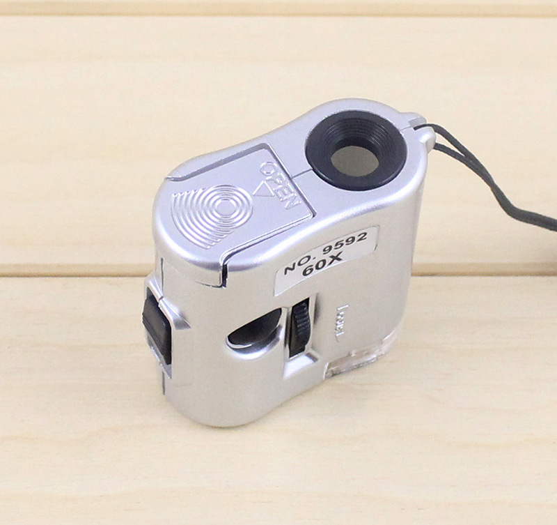 Portable 60 times Adjustable focus microscope Lighted With banknotes MINI magnifier