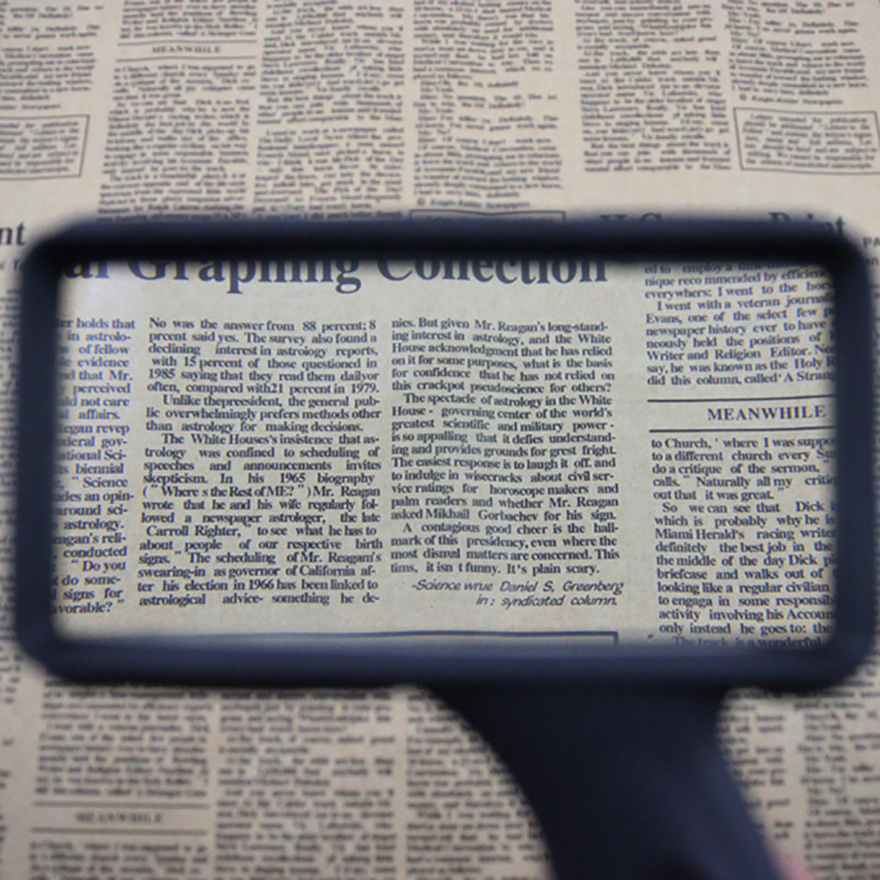 Handheld 100x50mm Rectangular belt LED light Mirror illumination read Reading magnifier