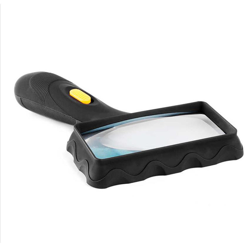Handheld 100x50mm Rectangular belt LED light Mirror illumination read Reading magnifier