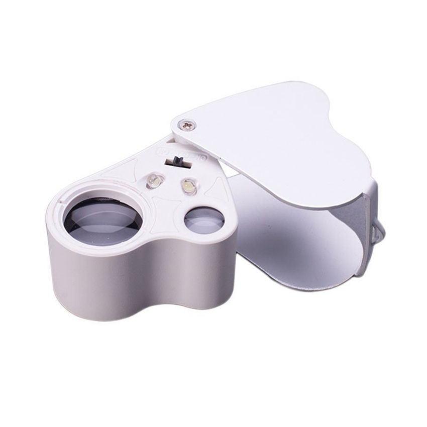 Folding 30 60 times led Double lens Crafts Appreciation magnifier Jewelry mirror