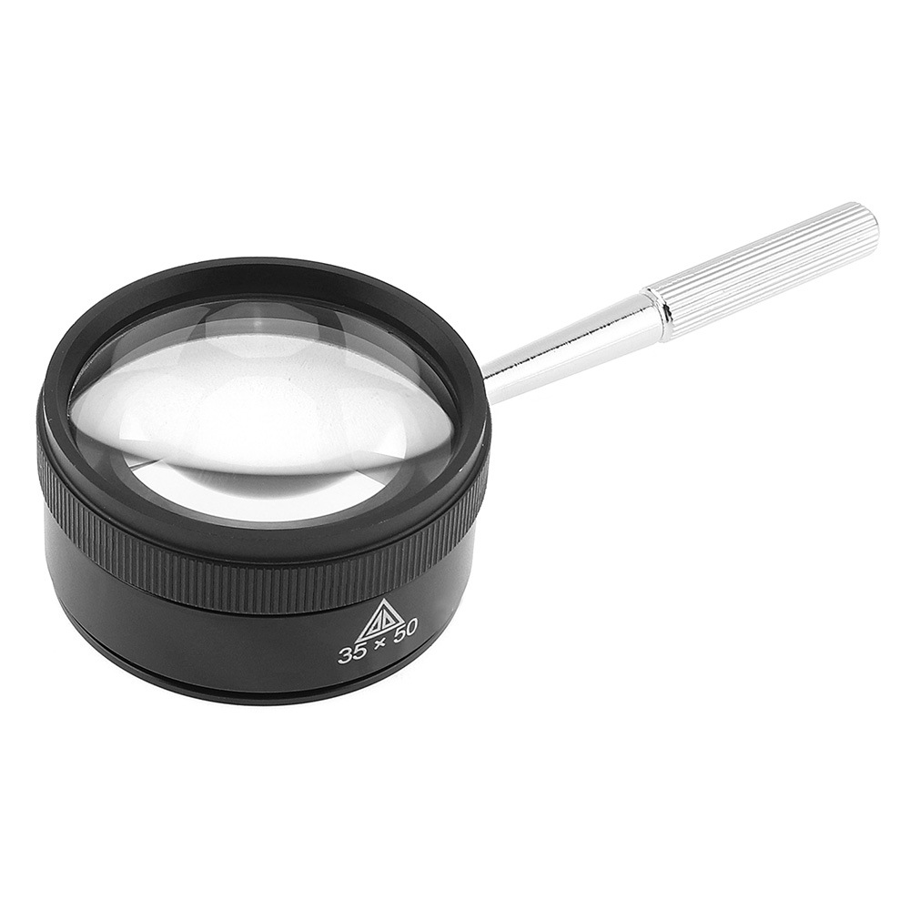 Handheld 35 times Identification magnifier Round Jewelry mirror