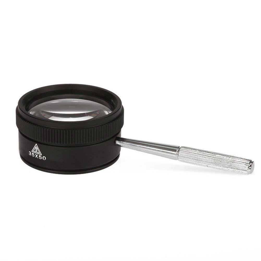 Handheld 35 times Identification magnifier Round Jewelry mirror