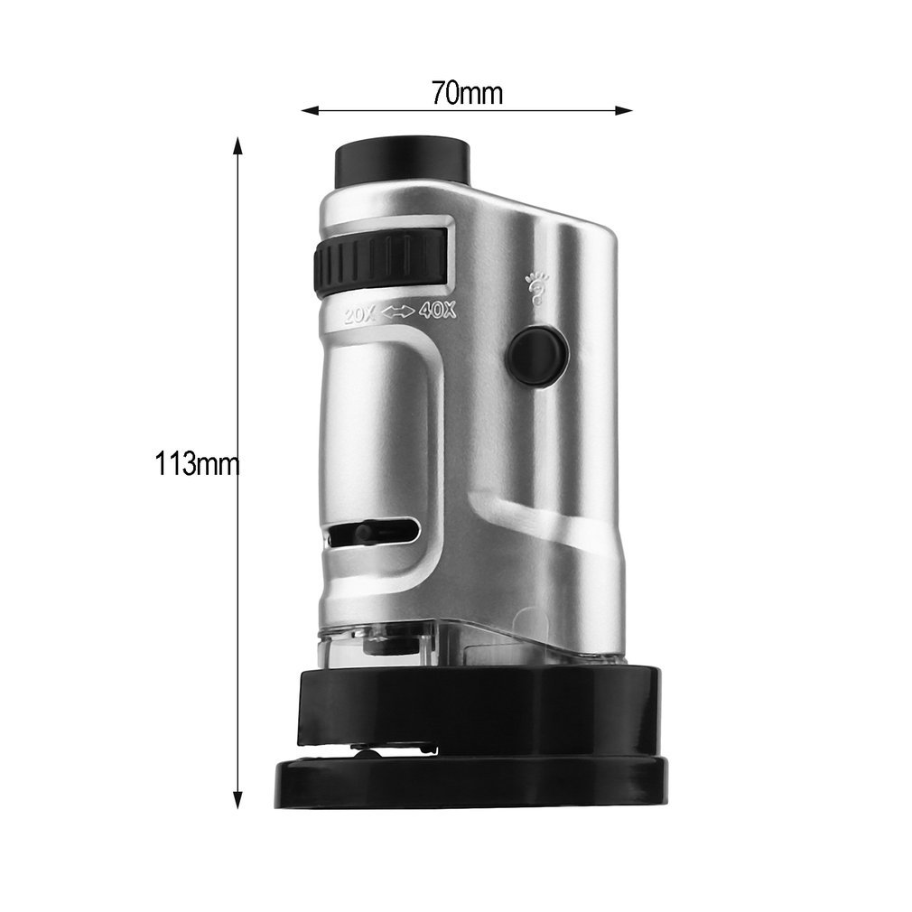 Portable 20-40 times magnifier led Multifunction With base HD microscope