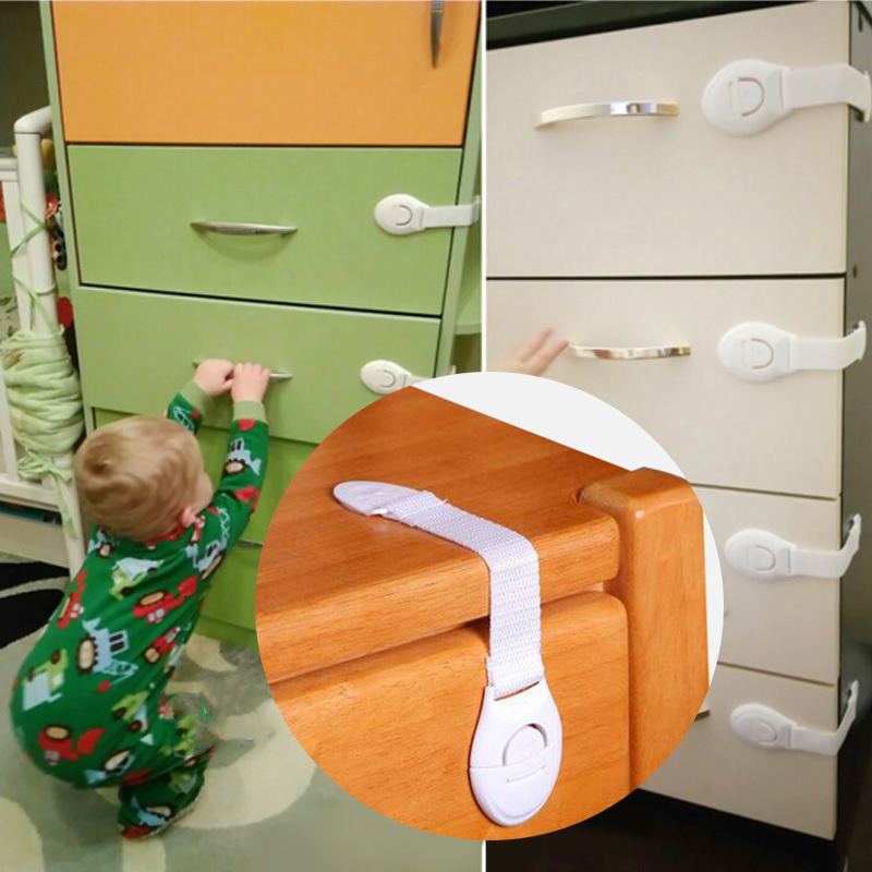 4set Child Cabinet locking Plastic Lock Protection of Children Locking From Doors Drawers