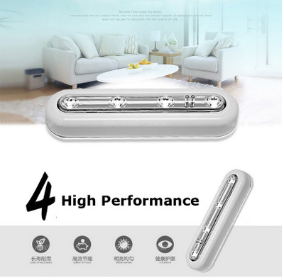 Mini 4 LED Cabinet Lamp for Kitchen Bedroom Cupboard Drawer Closet Wardrobe Lighting