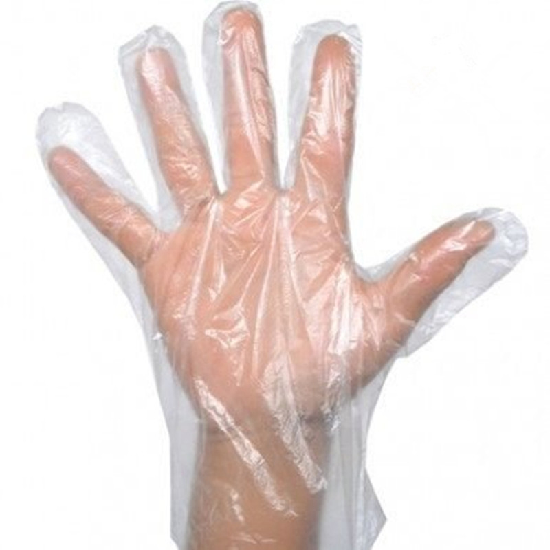 200Pcs One-off Plastic Glove Clear Food  Medical Restaurant Cleaning Gloves