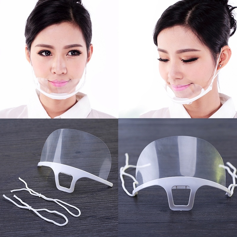 10PCS Transparent Masks Permanent Anti Fog Catering Food Hotel Plastic Kitchen Restaurant Masks