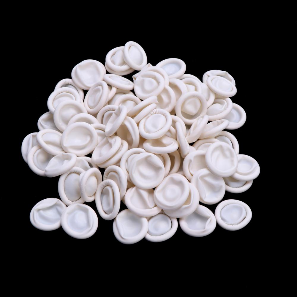 100pcs Disposable Latex Rubber Finger Cots Sets Fingertips Protector Gloves