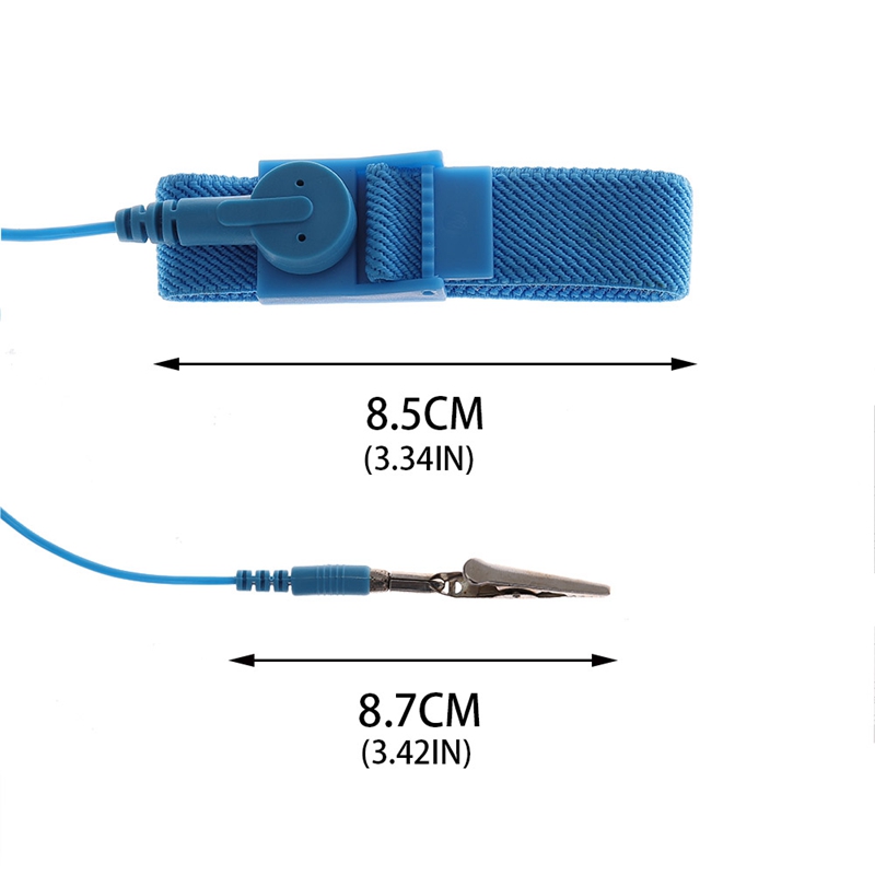 Blue Adjustable Anti Static Bracelet Electrostatic ESD Discharge Cable Reusable Wrist Band Strap