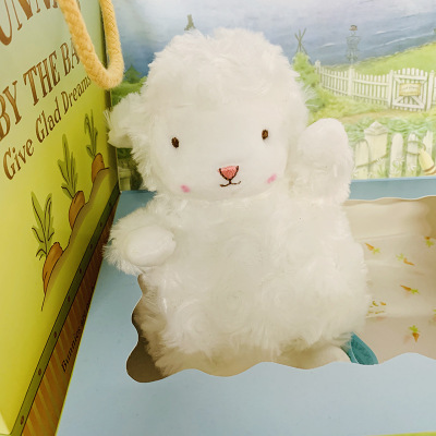 Sitting Lamb Bunnies high quality Gift Plush Toy with Box stuffed Doll super cute gift