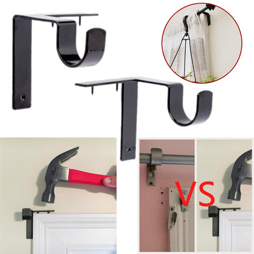 Curtain Rod Holders Bracket Into Window Frame Curtain Rod Bracket High Quality  iron plate Curtain