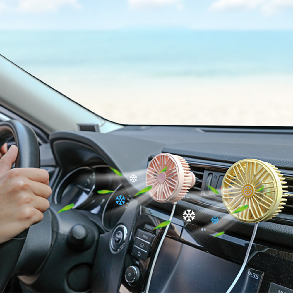 Car fan portable mini cool colorful LED light USB power supply car powerful cooling air fan