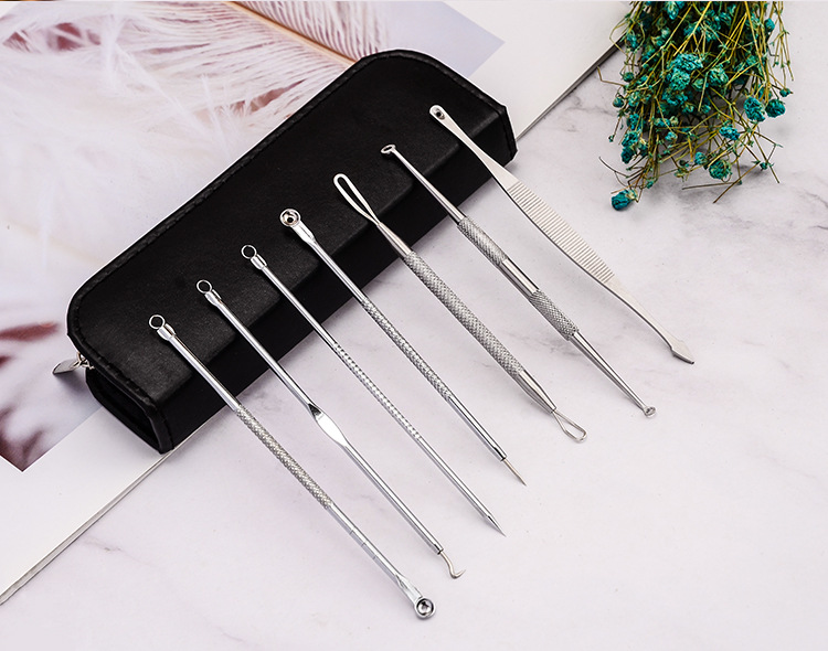 stainless steel Acne Needle 7 piece set Acne blackhead acne needle beauty tools