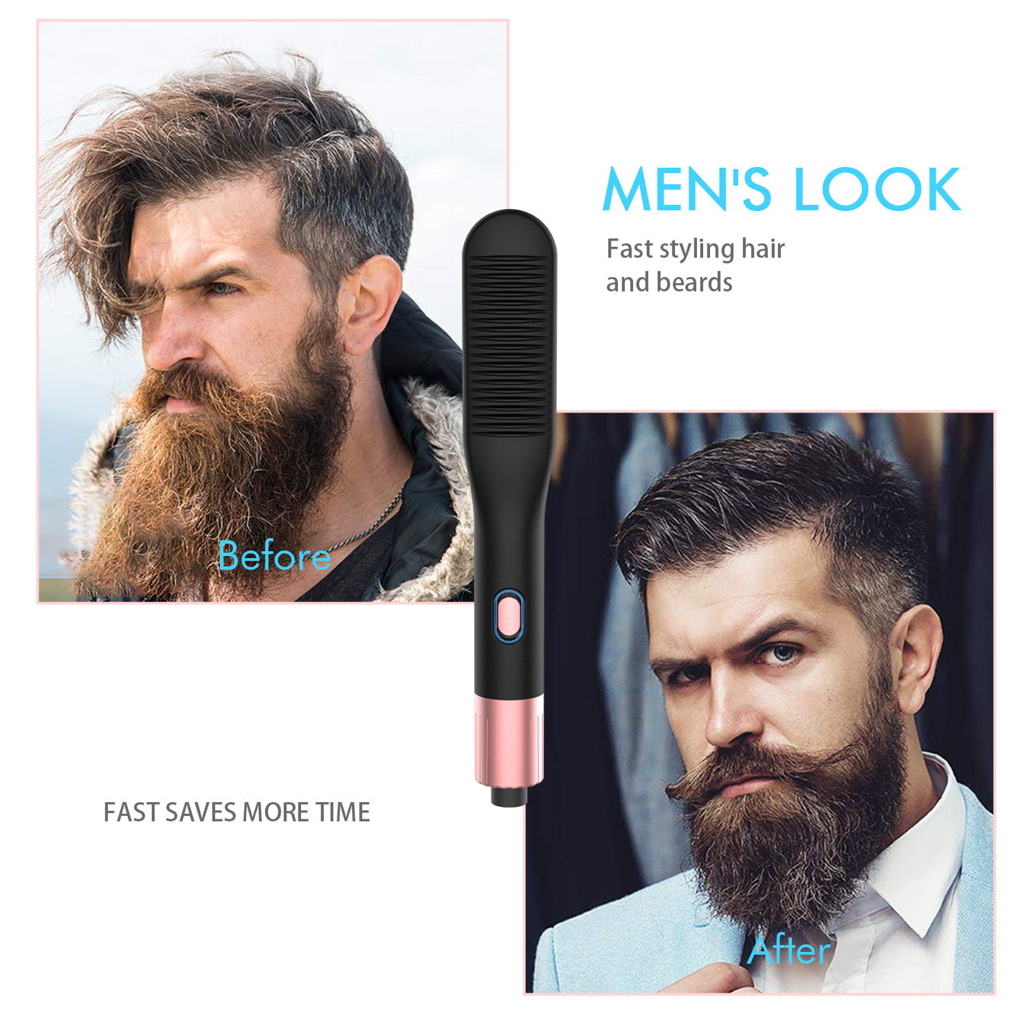 Beard comb Bristle brush Beard cream Men's hair straightening comb