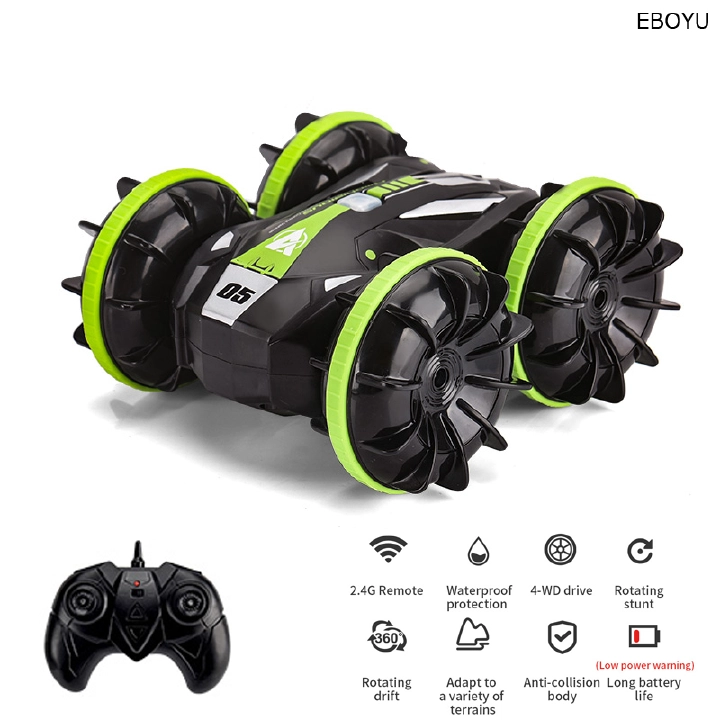 RC Stunt Car 1:20 2.4GHz RC Car Tank All-Terrain Water and Land Amphibious Remote Control Car RTR Toy Gift for Kids