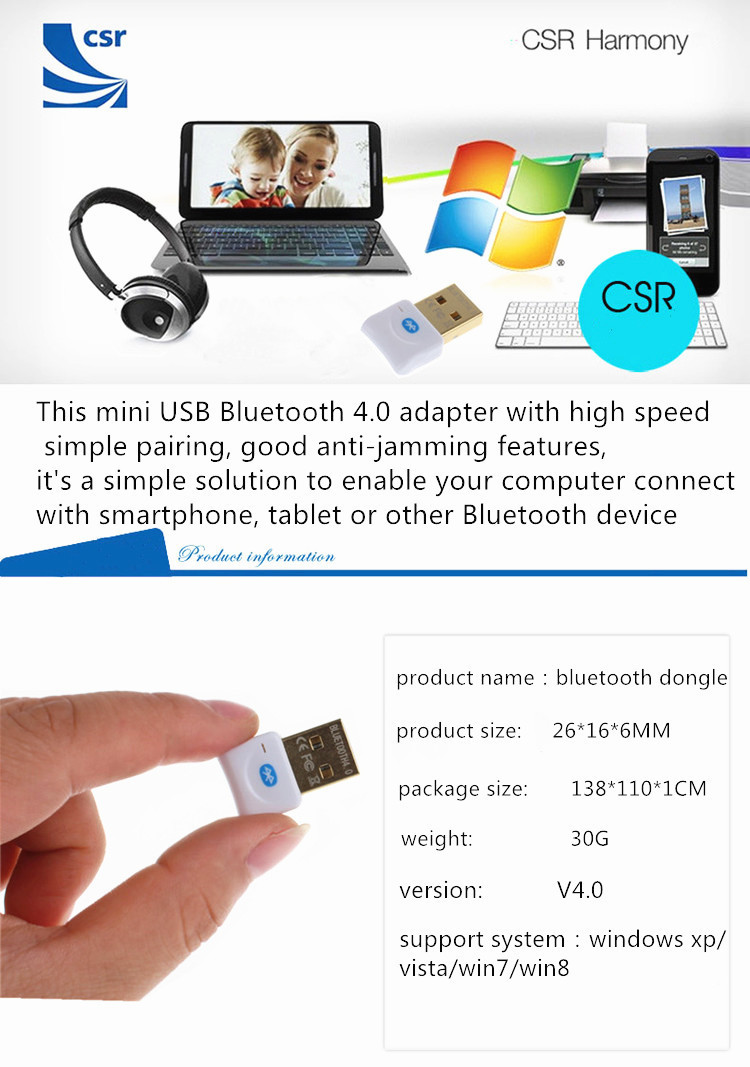 Wireless USB Bluetooth Adapter V4.0 Bluetooth  Music Sound Receiver Adapter Bluetooth Transmitter