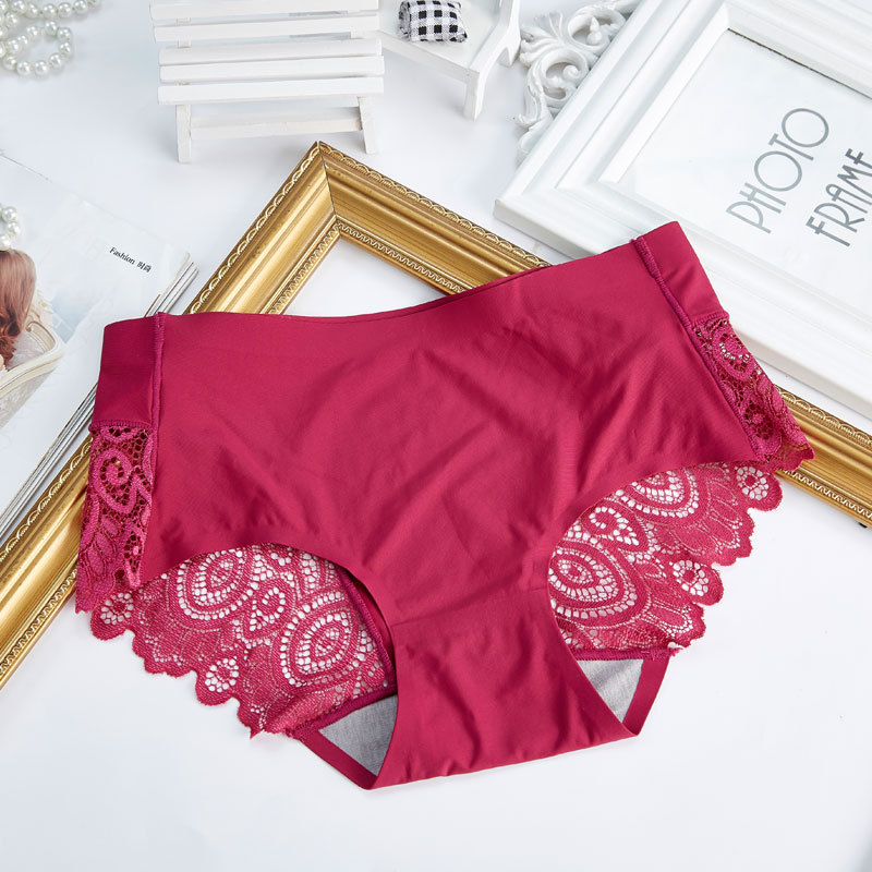 Fashion Sexy Ms Underpant Women's Seamless Girls Briefs Shorts Lace Ice Silk Female Underwear