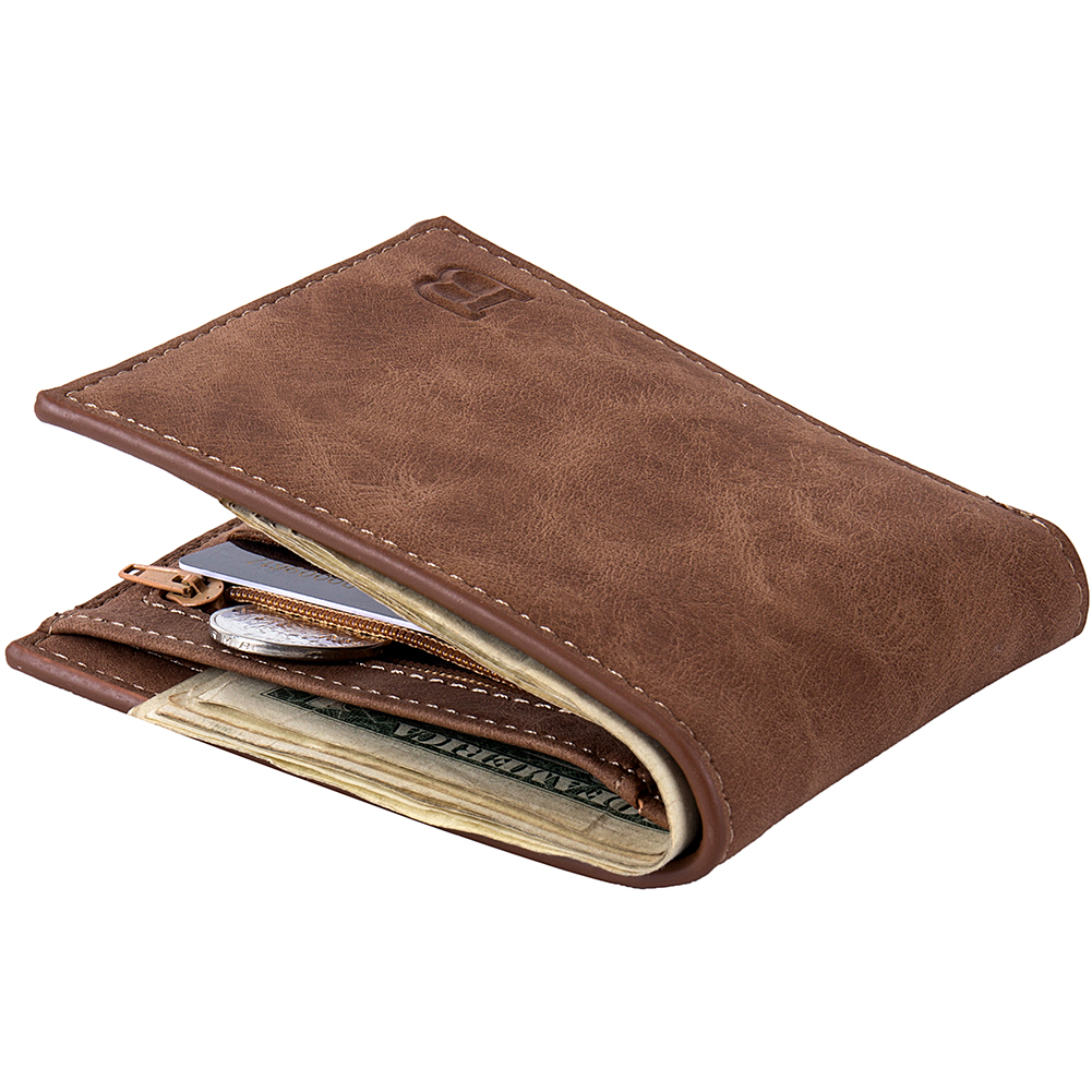 Men Leather Wallet Blocking Men's Minimalist Slim Leather Credit Card HolderCoin Pocket Purse