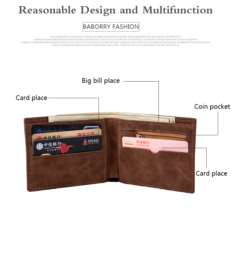 Men Leather Wallet Blocking Men's Minimalist Slim Leather Credit Card HolderCoin Pocket Purse