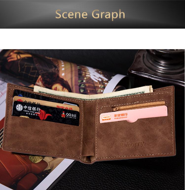 Men Leather Wallet Blocking Men's Minimalist Slim Leather Credit Card HolderCoin Pocket Purse