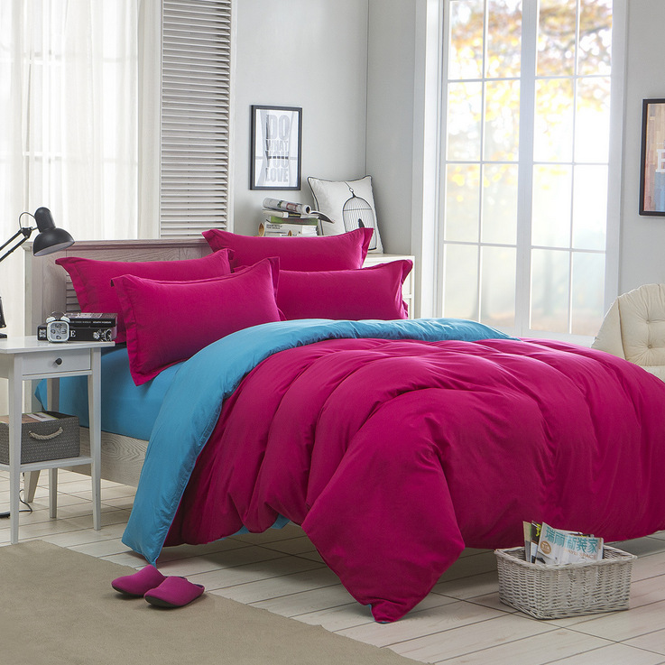 4PCS bedding sets Cotton  come with flat sheet duvet cover and two pillow cases
