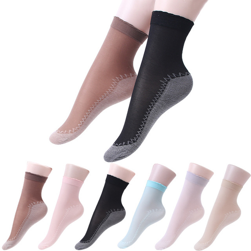 10 pair Art Velvet Silk Womens Socks Soft Non Slip Sole Massage Wicking Slip-Resistant Autumn Sock