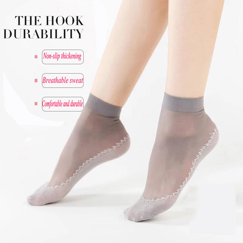 10 pair Art Velvet Silk Womens Socks Soft Non Slip Sole Massage Wicking Slip-Resistant Autumn Sock