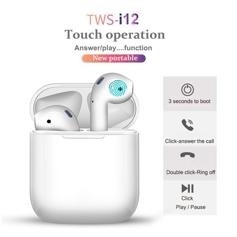 i12 TWS Touch control Mini 1:1 Air pods Wireless Bluetooth 5.0 earphones headset for IOS Smart Phone