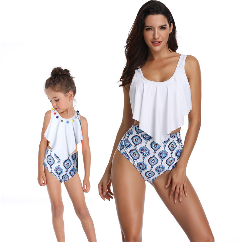 Swimsuits for Girls Women Bathing Suit Family Matching Swimsuits Mom and Daughter Swimwear Bikini