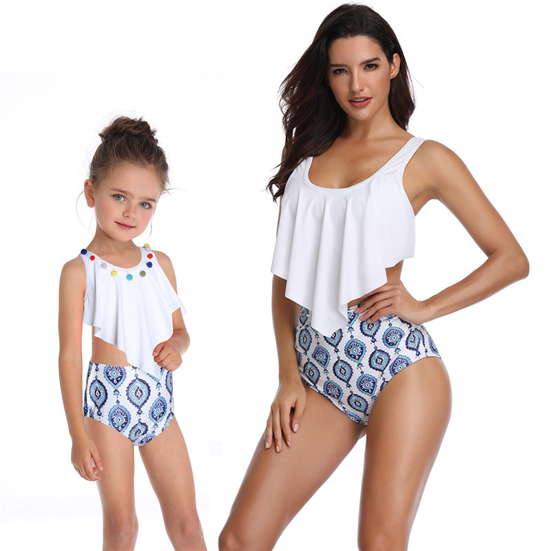 Swimsuits for Girls Women Bathing Suit Family Matching Swimsuits Mom and Daughter Swimwear Bikini