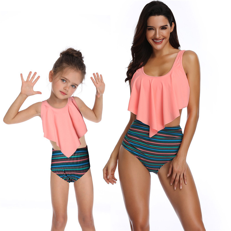 Swimsuits for Girls Women Bathing Suit Family Matching Swimsuits Mom and Daughter Swimwear Bikini